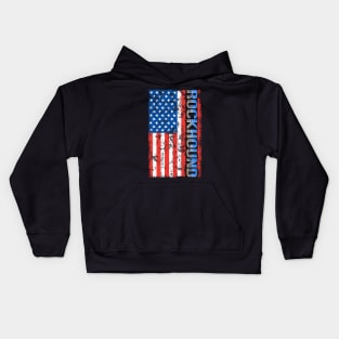 Geologist Rock Pick Hammer - Rockhounding Distressed US Flag Kids Hoodie